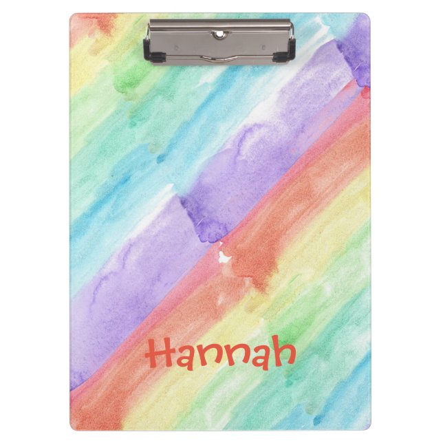 Personalize Seamless Watercolor Pattern Clipboard (Front)