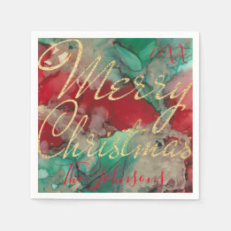 Personalize Shades of Christmas Napkin