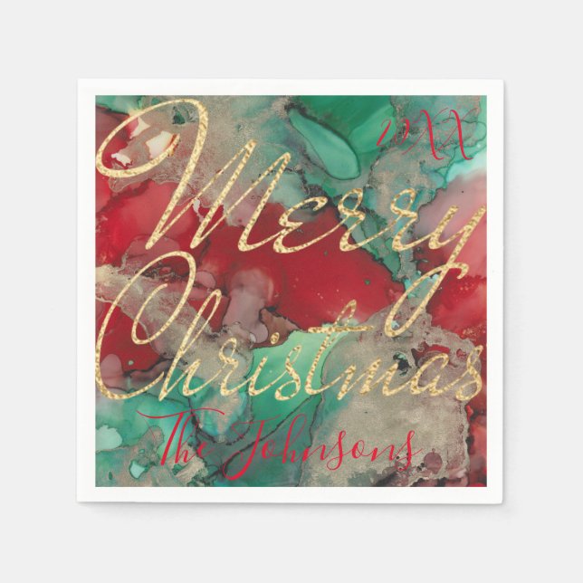 Personalize Shades of Christmas Napkin (Front)