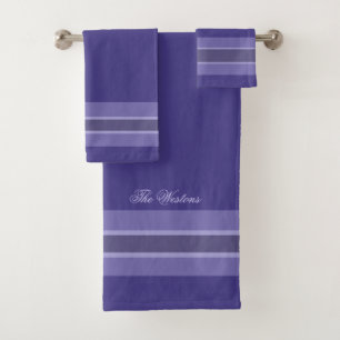 Personalize Shades of Periwinkle Bath Towel Set