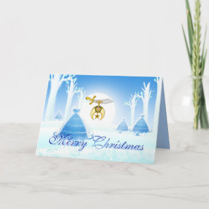Personalize Shriner Emblem Christmas Greetings Holiday Card
