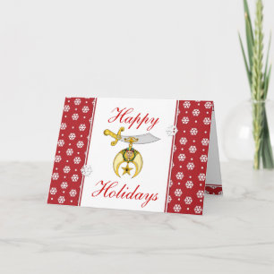 Personalize Shriner Emblem Christmas Greetings Holiday Card