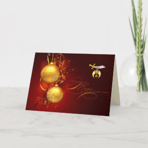 Personalize Shriner Emblem Christmas Greetings Holiday Card