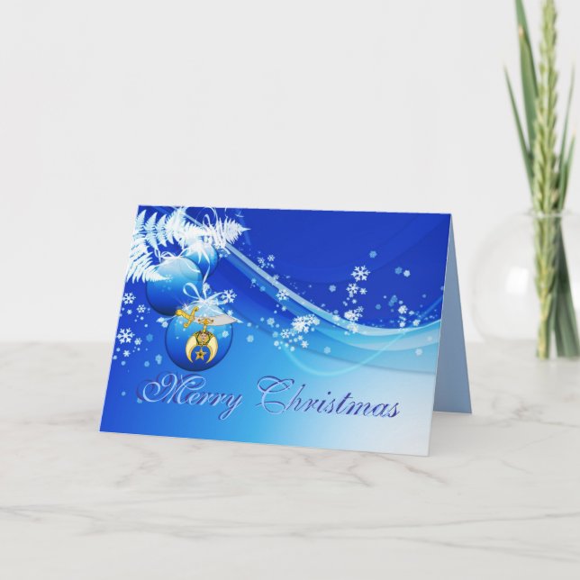 Personalize Shriner Emblem Christmas Greetings Holiday Card (Front)