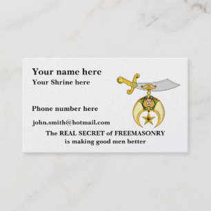 Personalize Shriners Business Card
