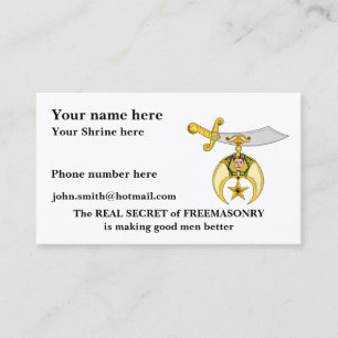 Personalize Shriners Business Card
