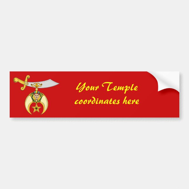 Personalize Shriners' Emblem Bumper Sticker (Front)