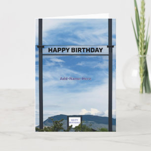 personalize SIGN BOARD OVER LAND & SKY Thank You Card