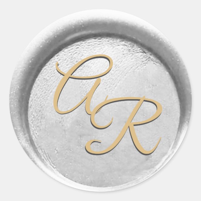 *~* PERSONALIZE Silver Gold Wax Seal Wedding (Front)