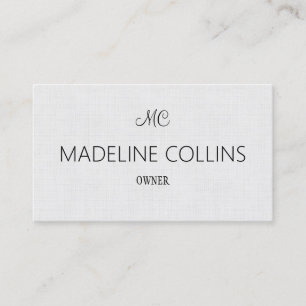 Personalize Simple Professional gray linen texture Business Card
