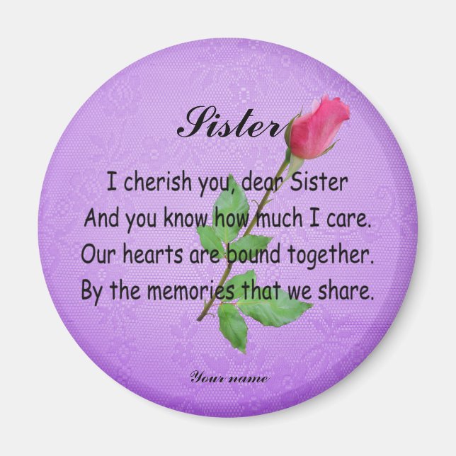 PERSONALIZE SISTER -MAGNET MAGNET (Front)