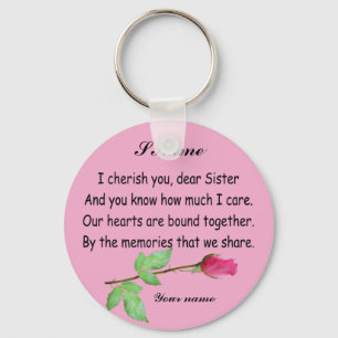 PERSONALIZE SISTER-MOST POPULAR BACKGROUNDS KEYCHAIN