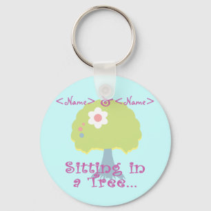 Personalize Sitting in a Tree, <Name>, <Name> Keychain