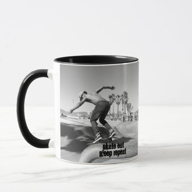 Personalize, Skate Eat Sleep Repeat Mug (Left)