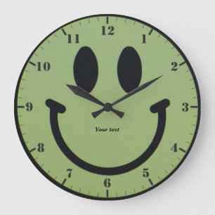 Personalize Smile Happy Face Large Clock