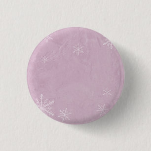 PERSONALIZE Snowflake Paper 3 - Pink 1 Inch Round Button