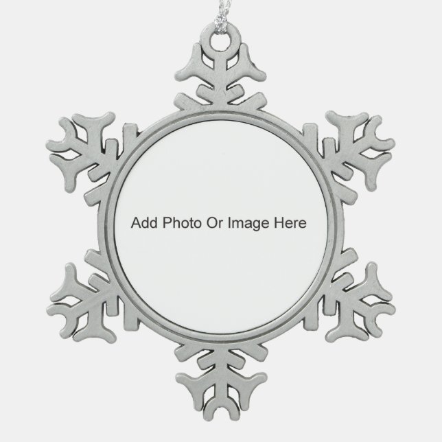 Personalize Snowflake Pewter Christmas Ornament (Front)