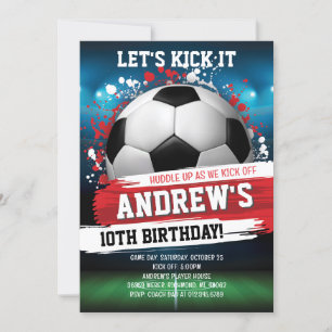 Personalize Soccer Birthday Party Invitation