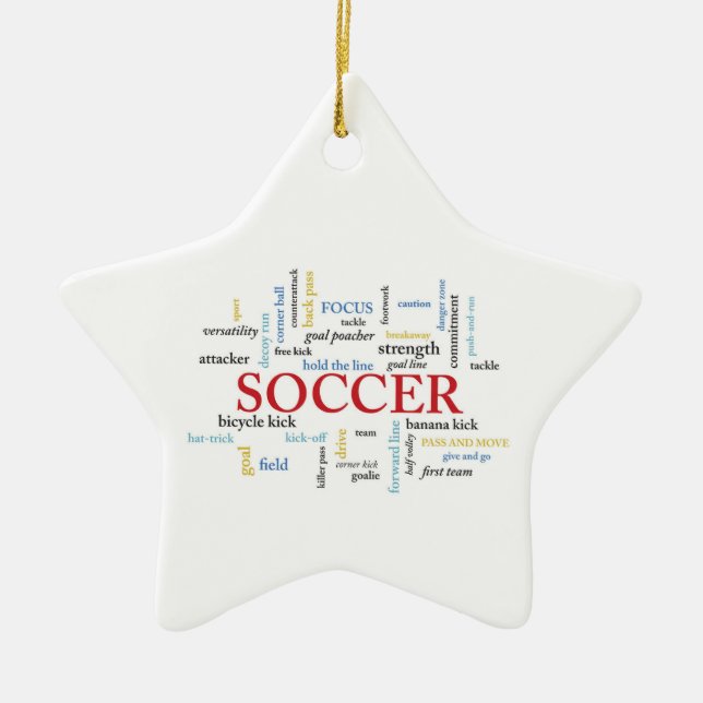Personalize, Soccer Coach Thank You in Words Ceramic Ornament (Front)