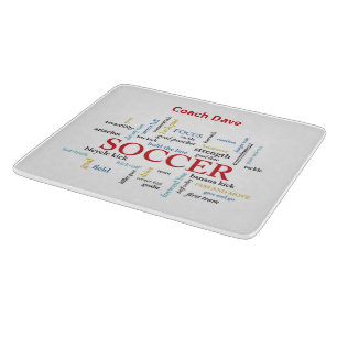 Personalize, Soccer Coach Thank You in Words Cutting Board