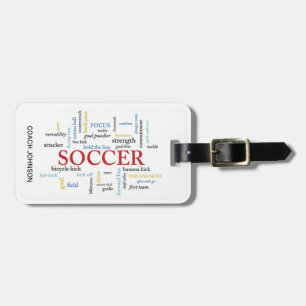 Personalize, Soccer Coach Thank You in Words Luggage Tag