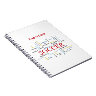 Personalize, Soccer Coach Thank You in Words Notebook