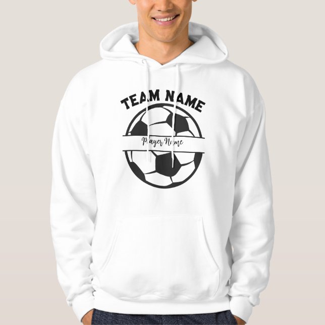 Personalize soccer player with name and number  hoodie (Front)