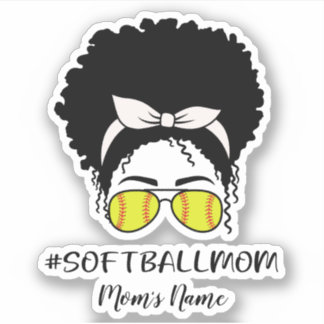 Personalize Softball Mom Sticker