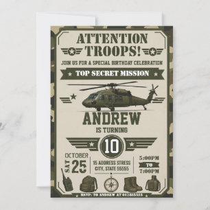 Personalize Soldier Birthday Invitation
