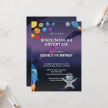 Personalize Space Birthday Invitation