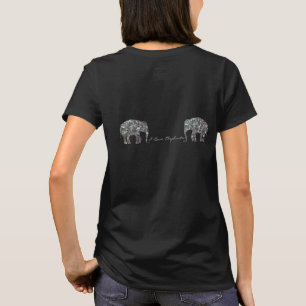 Personalize Sparkly silver mosaic Elephants T-Shirt