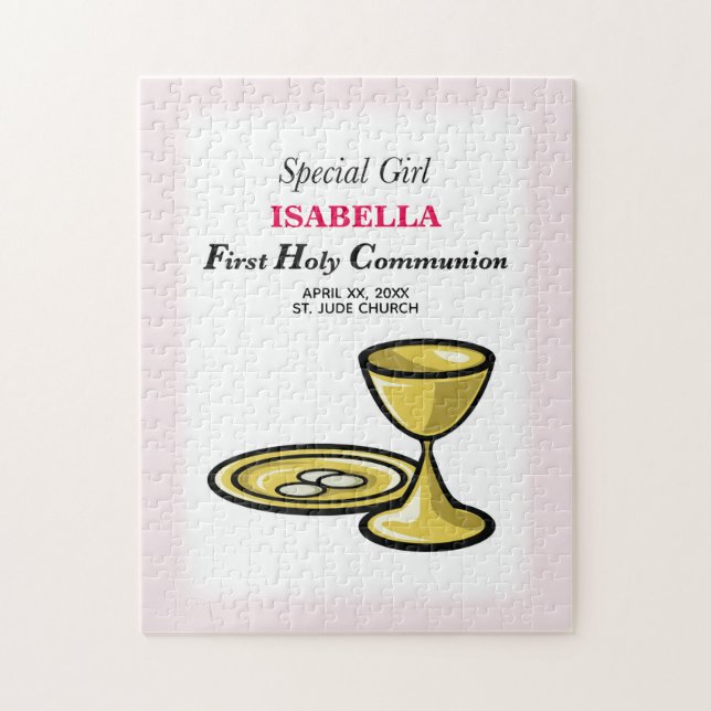 Personalize, Special Girl, First Communion Jigsaw Puzzle (Vertical)