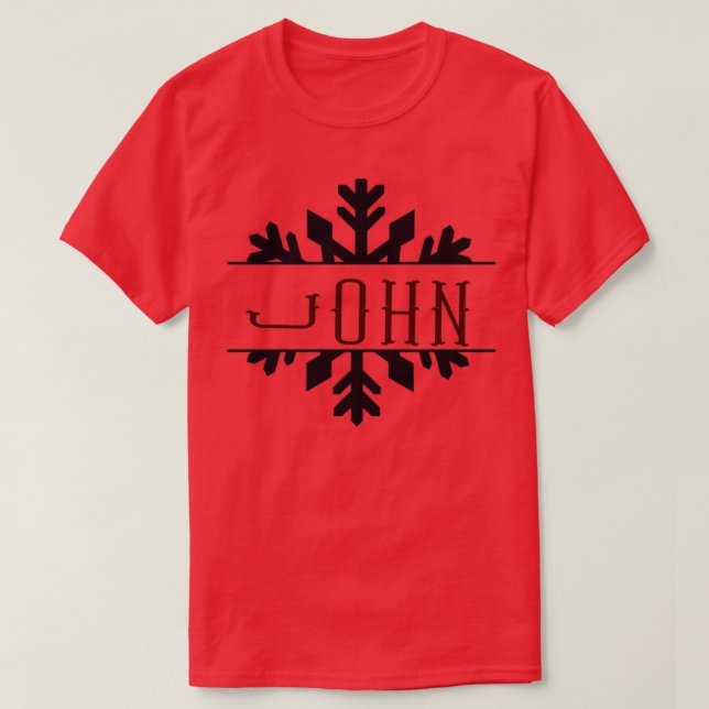 Personalize Split Monogram John Name Gift for Men  T-Shirt (Design Front)