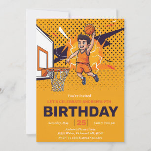 personalize Sport Basketball Birthday Invitation