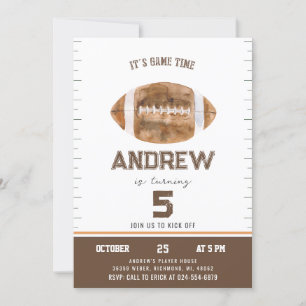Personalize Sport Football Birthday Invitation