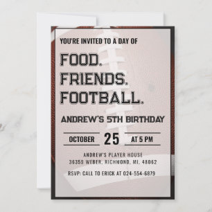 Personalize Sport Football Birthday Invitation