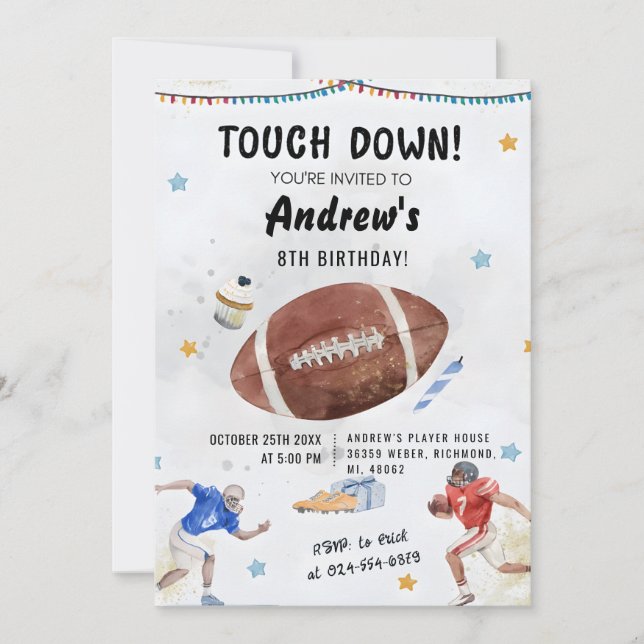 Personalize Sport Football Birthday Invitation (Front)