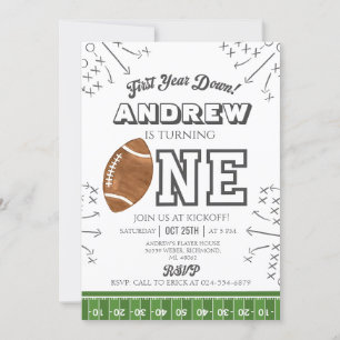 Personalize Sport Football Birthday Invitation