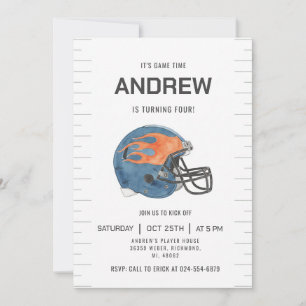 Personalize Sport Football Birthday Invitation
