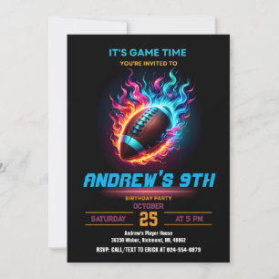 Personalize Sport Football Birthday Invitation