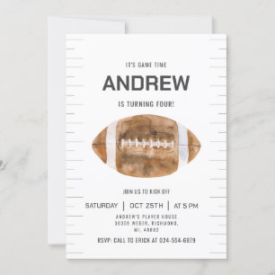 Personalize Sport Football Birthday Invitation