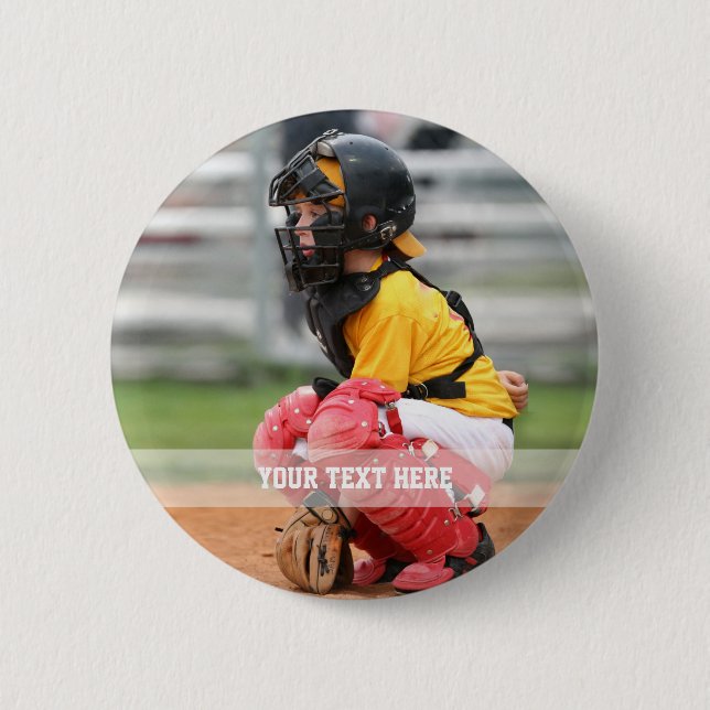 Personalize Sports Photo 2 Inch Round Button (Front)
