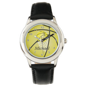 Personalize Sports Yellow Basketball Watch