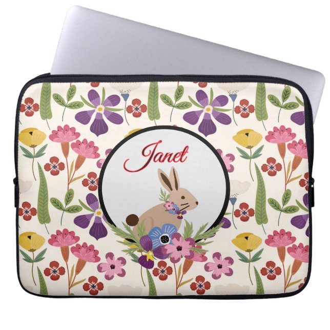 Personalize Spring Fling Laptop Sleeve (Front)