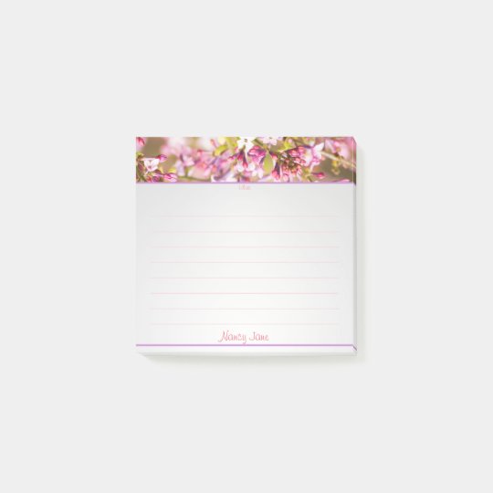Personalize: Spring Lilac Floral Photography Post-it Notes