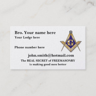 Personalize Square and Compasses Business Card