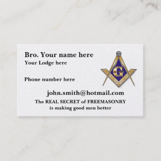 Personalize Square and Compasses Business Card