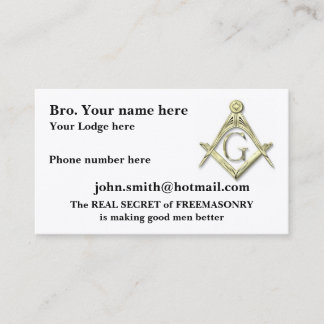 Personalize Square and Compasses MASONIC Business Card
