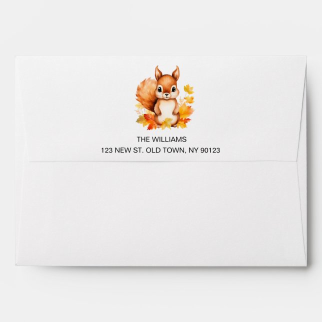 Personalize Squirrel Envelope (Back (Top Flap))