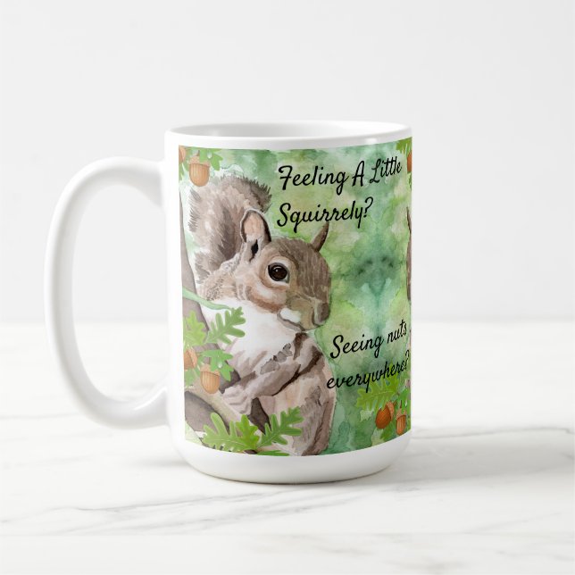 Personalize Squirrel Patrol Funny Coffee Cup Mug (Left)
